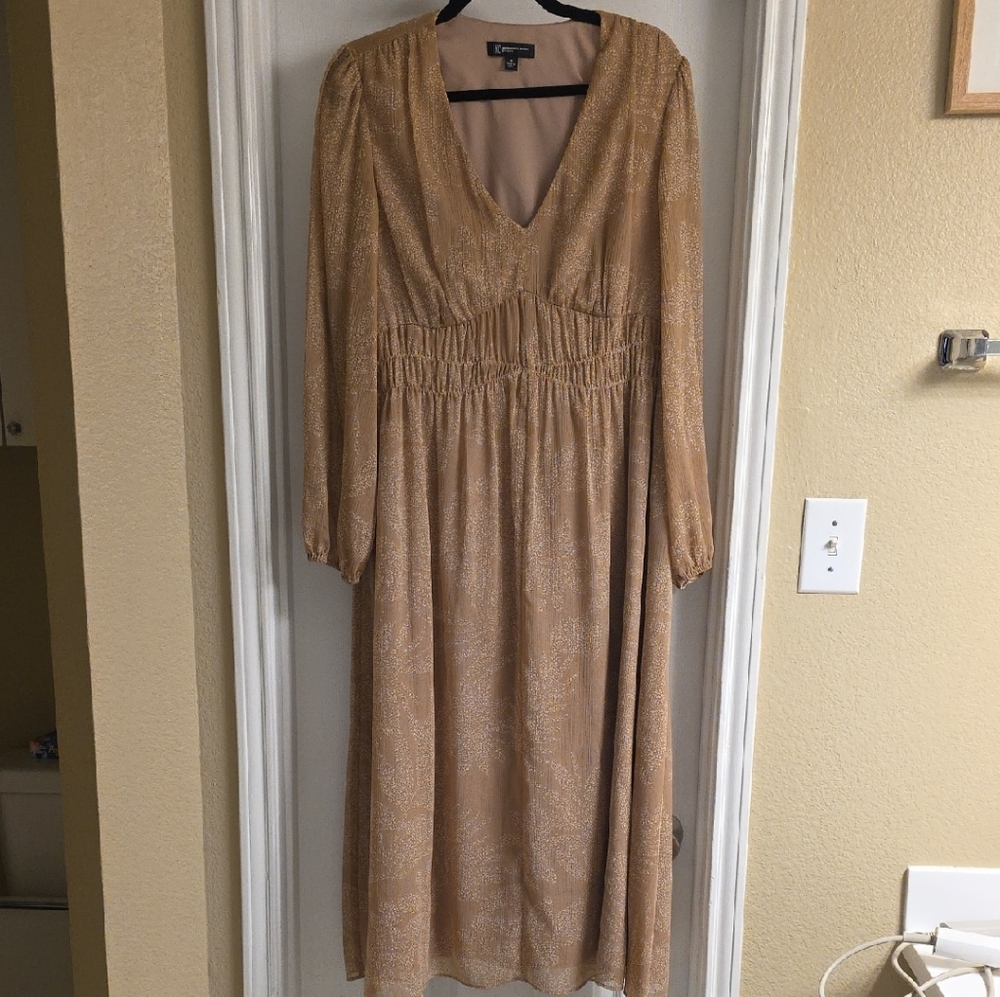 INC International Concepts Tan Long Sleeve Dress